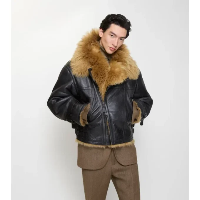 Chaqueta aviador corta de piel de oveja