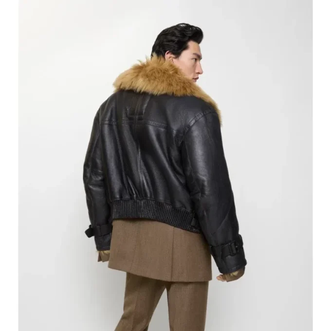 Chaqueta aviador corta de piel de oveja