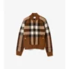 Chaqueta bomber de lana y cachemira a cuadros