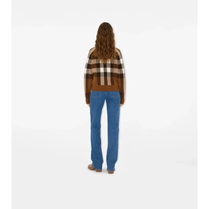 Chaqueta bomber de lana y cachemira a cuadros
