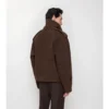 Chaqueta con bufanda desmontable de mezcla de lana
