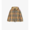 Chaqueta con capucha de nailon a cuadros