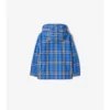 Chaqueta con capucha de nailon a cuadros