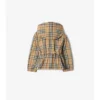 Chaqueta con capucha de nailon a cuadros
