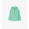 Chaqueta con capucha de nailon con cinta a cuadros