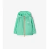 Chaqueta con capucha de nailon con cinta a cuadros