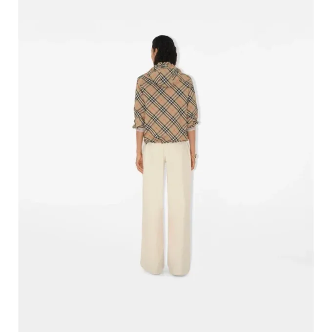 Chaqueta con capucha y estampado de cuadros