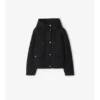 Chaqueta corta acolchada de nailon con capucha