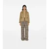 Chaqueta corta acolchada de nailon con capucha