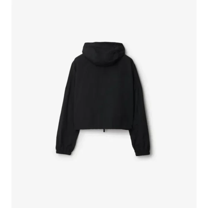 Chaqueta corta con capucha de nailon