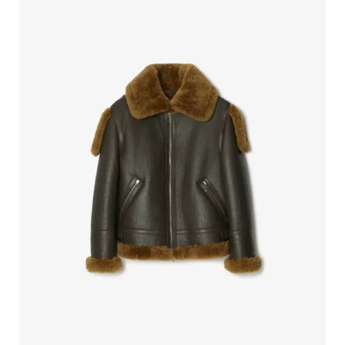 Chaqueta de aviador de piel de oveja