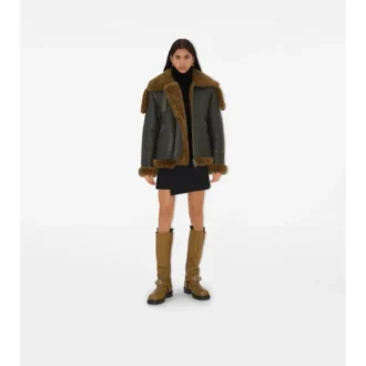 Chaqueta de aviador de piel de oveja