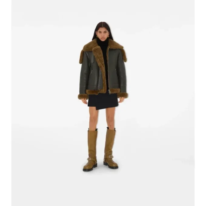 Chaqueta de aviador de piel de oveja