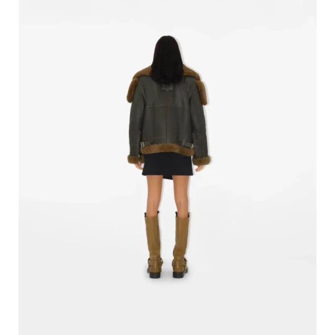 Chaqueta de aviador de piel de oveja
