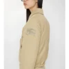 Chaqueta de gabardine con cuello de piel de oveja