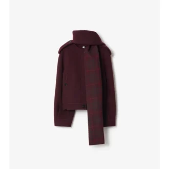 Chaqueta de lana con pañuelo desmontable