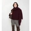 Chaqueta de lana con pañuelo desmontable