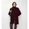 Chaqueta de lana con pañuelo desmontable
