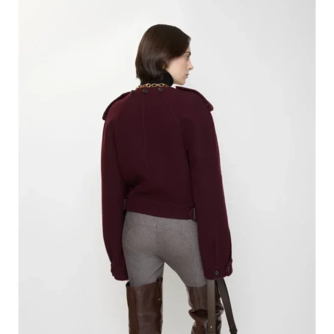 Chaqueta de lana con pañuelo desmontable