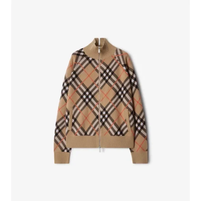 Chaqueta de mezcla de lana y mohair con estampado de cuadros