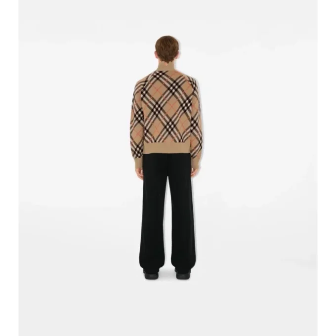 Chaqueta de mezcla de lana y mohair con estampado de cuadros
