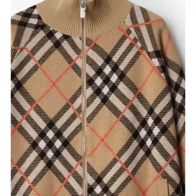 Chaqueta de mezcla de lana y mohair con estampado de cuadros