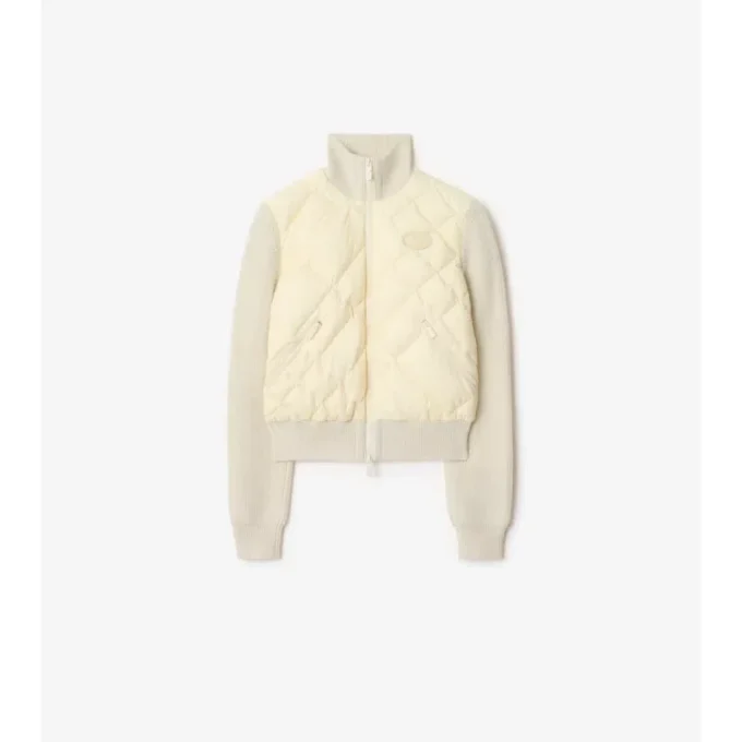 Chaqueta de nailon y lana con Check-Stitch