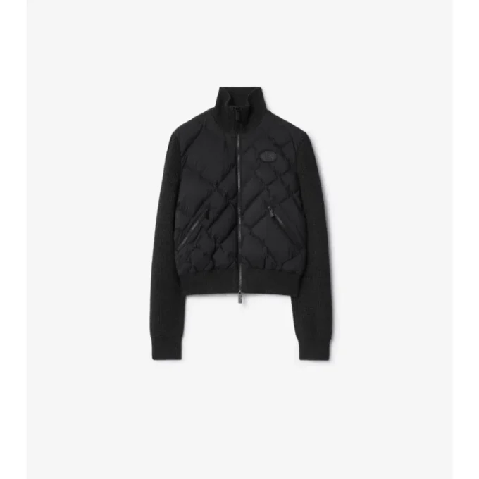 Chaqueta de nailon y lana con Check-Stitch