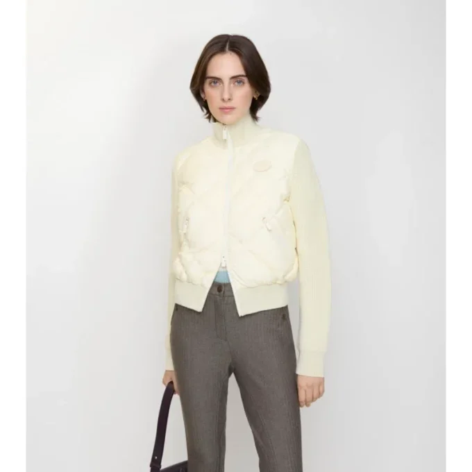 Chaqueta de nailon y lana con Check-Stitch