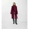 Chaqueta de piel de oveja con bufanda desmontable