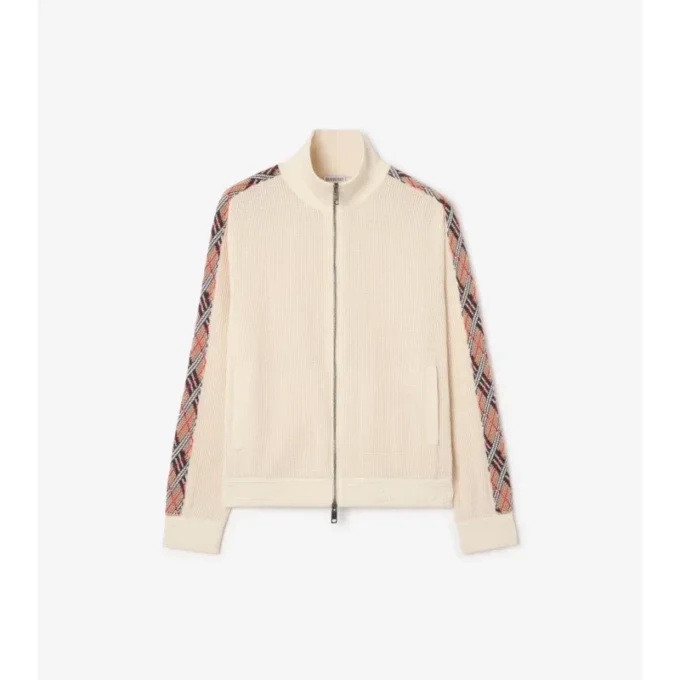 Chaqueta deportiva de algodón con ribetes