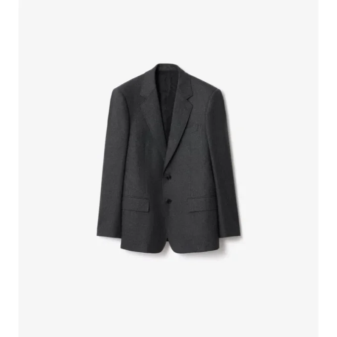 Chaqueta entallada de franela de lana