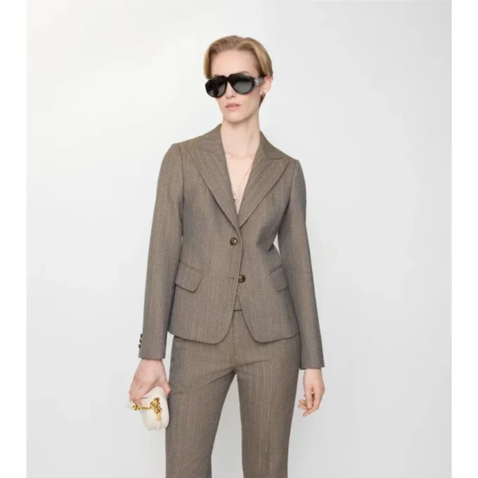 Chaqueta entallada de lana Mouliné