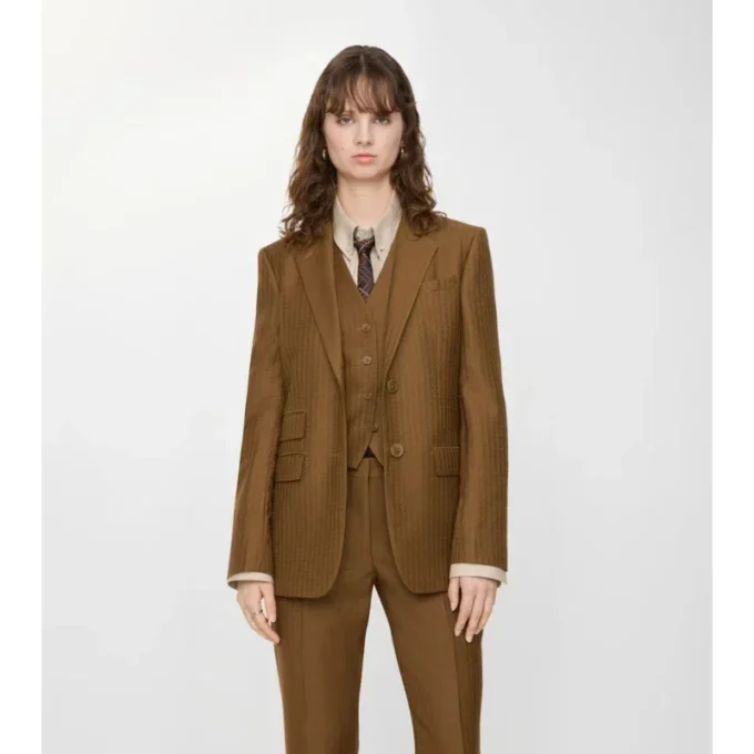 Chaqueta entallada de lana y mohair