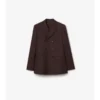 Chaqueta entallada de lana y mohair a rayas