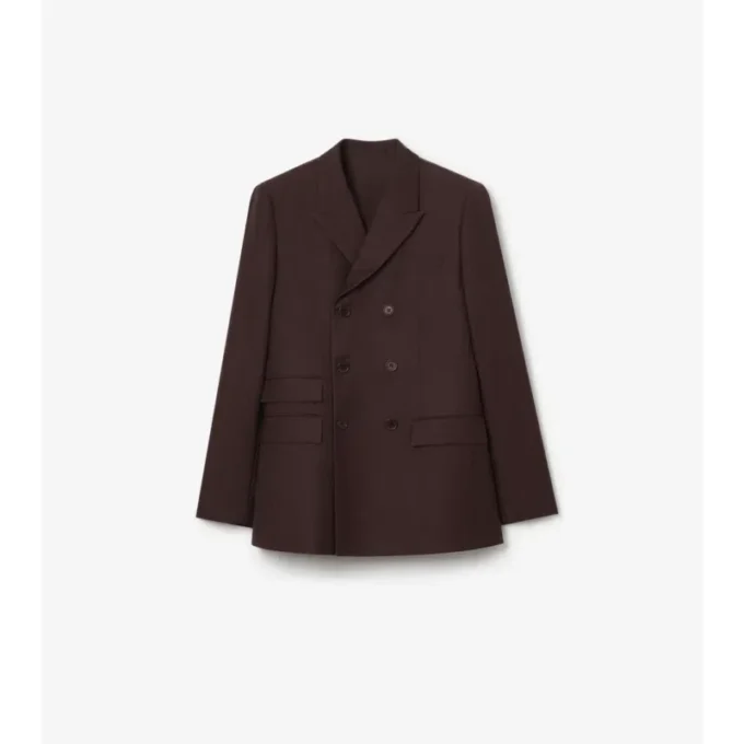 Chaqueta entallada de lana y mohair a rayas