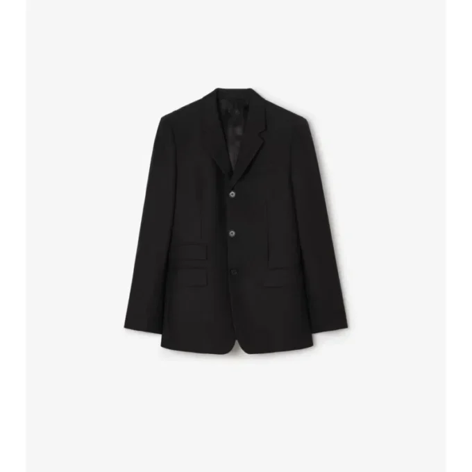 Chaqueta entallada de lana y mohair a rayas