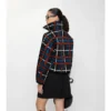 Chaqueta Floriston acolchada con estampado de cuadros y cinturón, de corte corto