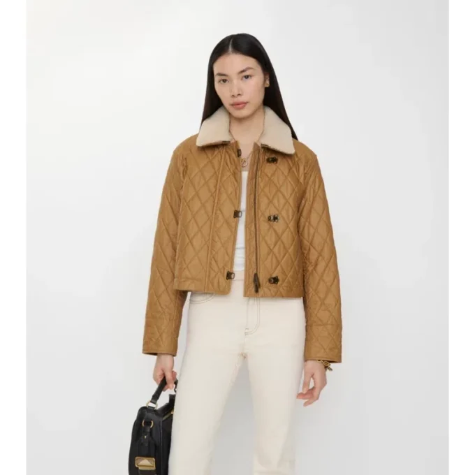 Chaqueta Howle de algodón acolchado con cuello de piel de cordero
