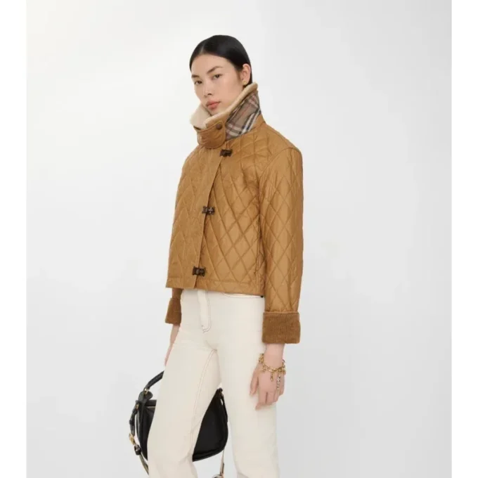 Chaqueta Howle de algodón acolchado con cuello de piel de cordero