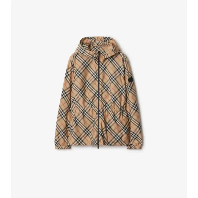 Chaqueta ligera con estampado de cuadros