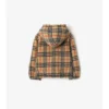 Chaqueta reversible con capucha de forro polar y estampado de cuadros