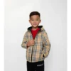 Chaqueta reversible con capucha y estampado de cuadros