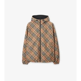 Chaqueta reversible con estampado de cuadros