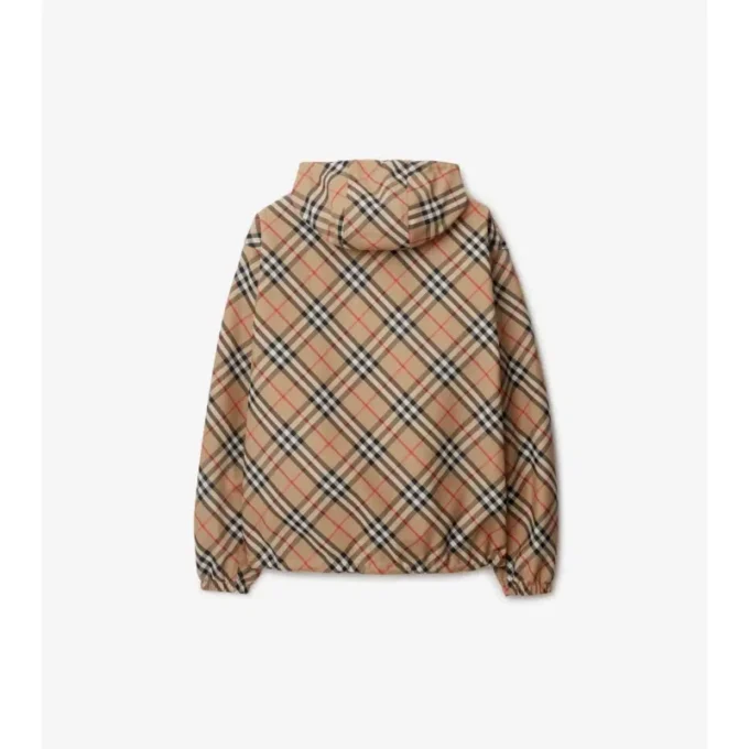 Chaqueta reversible con estampado de cuadros