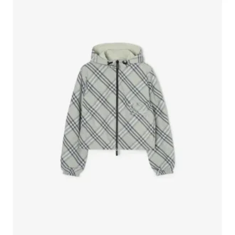 Chaqueta reversible de cuadros corta
