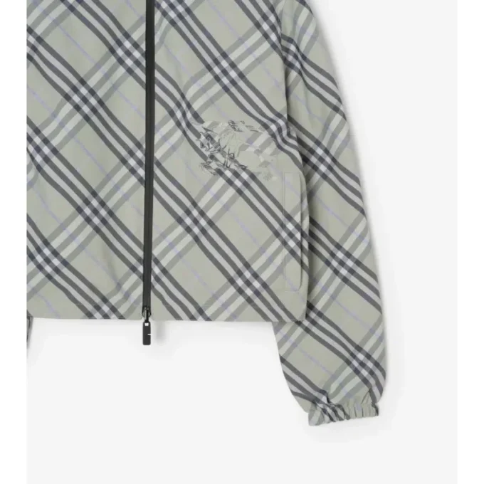 Chaqueta reversible de cuadros corta