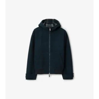 Chaqueta reversible de lana con capucha