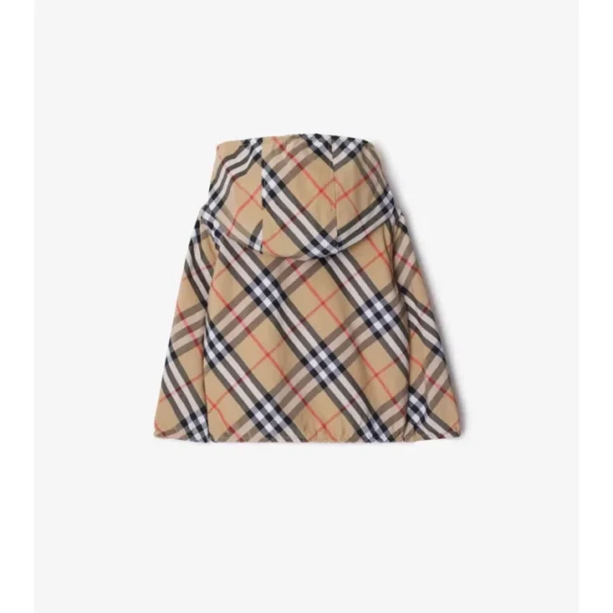 Chaqueta reversible de mezcla de algodón con estampado de cuadros