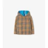 Chaqueta reversible de nylon con capucha y estampado de cuadros